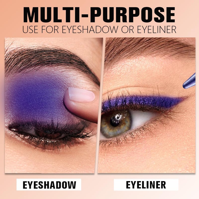 يوميز دايري قلم ظلال عيون وكحل عيون بنفسجي من إيمي دايري، 2 في 1، قلم ظلال عيون كريمي + كحل جل | قلم مكياج عيون مقاوم للماء والتلطخ للنساء، للوجه والشفاه | قلم ظلال عيون قابل للدوران - Image 3